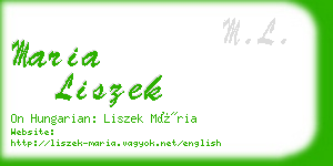 maria liszek business card